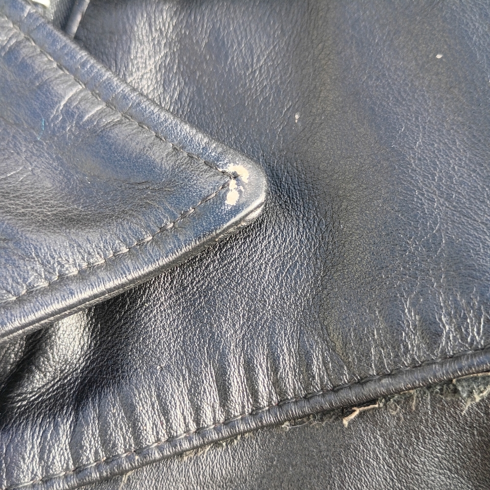 Steer Brand Black Leather Moto Jacket Belted Zip Front Size 14 USA - Picture 9 of 15